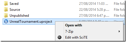 Missing uproject Right Click options